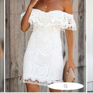 Laces off the shoulder dress